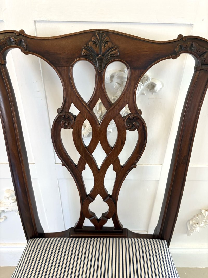 Set of 8 Antique Edwardian Quality Mahogany Dining Chairs - Image 15